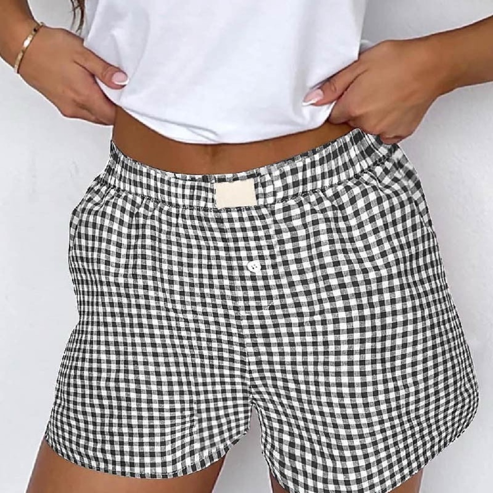 Women’s Gingham Plaid Boxer Shorts